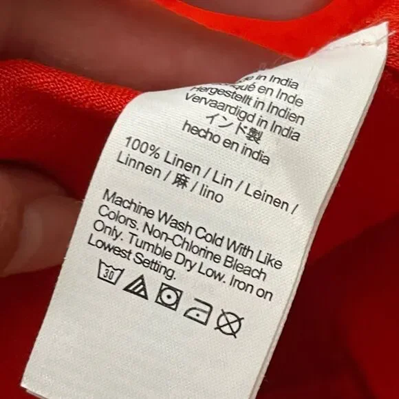 J.CREW Cabana Mini Dress in Linen Size Small Red NEW Beach Preppy Casual CI922 - Picture 7 of 16